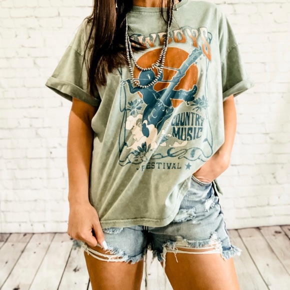 Cowboy’s Festival Snow Dyed Tee - Picture 3 of 3